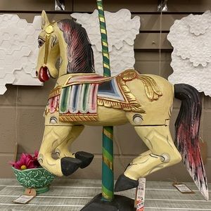 Wooden carousel horse